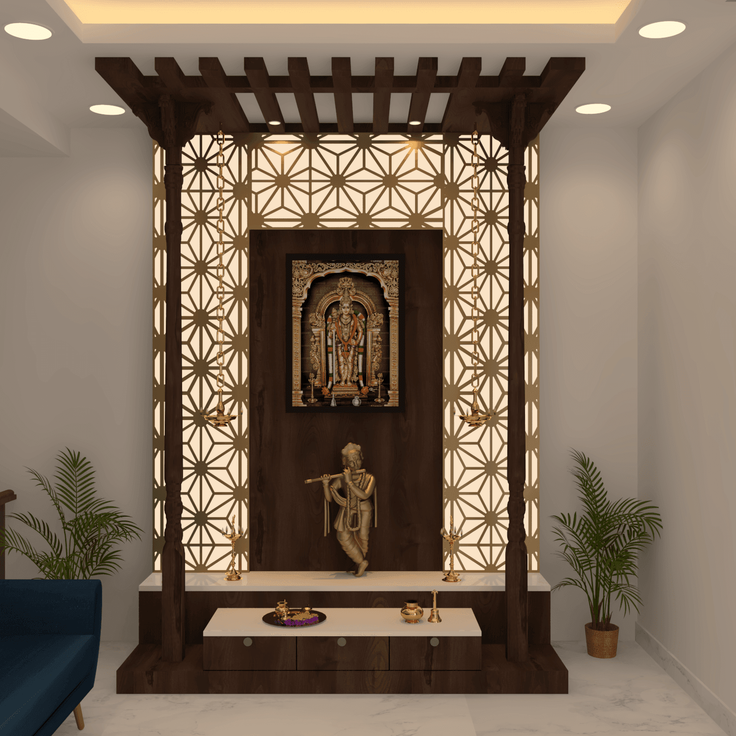 50+ Modern Pooja Room Design Ideas for home and Services in Chennai